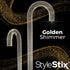 Golden Shimmer Cane: Gold Sparkles in Invisible Clear Shaft