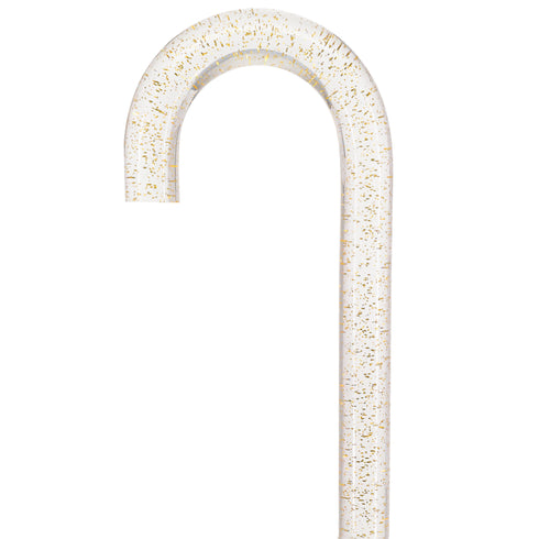 Golden Shimmer Cane: Gold Sparkles in Invisible Clear Shaft