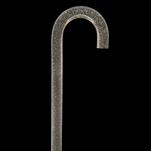 Golden Shimmer Cane: Gold Sparkles in Invisible Clear Shaft
