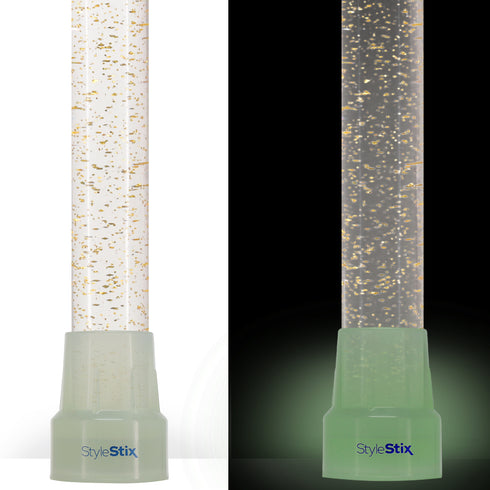Golden Shimmer Cane: Gold Sparkles in Invisible Clear Shaft