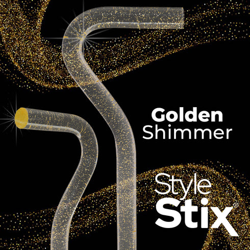 Golden Shimmer Cane: Gold Sparkles in Invisible Clear Shaft