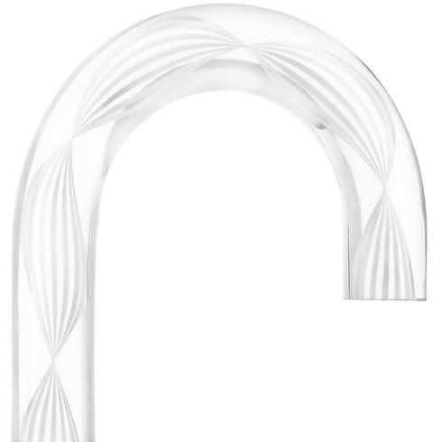 Alabaster Helix Cane: White Twists in Invisible Clear Shaft