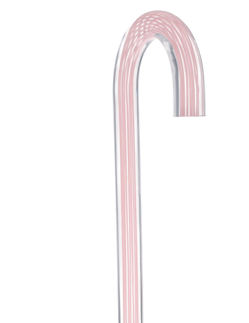 Pretty in Pink Lines Cane: Pink Lines in Invisible Clear Shaft