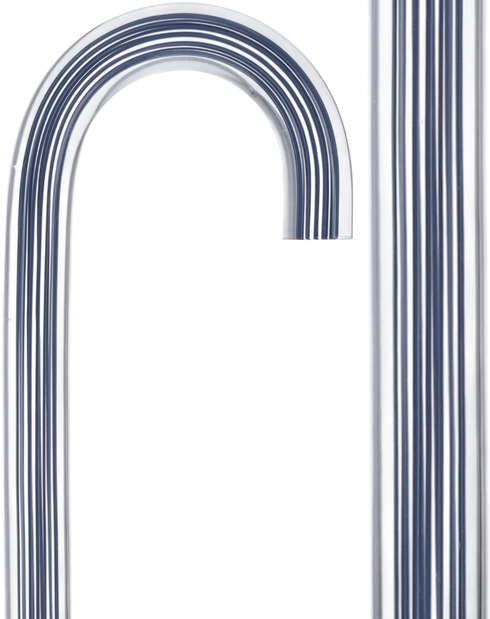 Denim Stripes Cane: Blue Lines in Invisible Clear Shaft