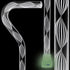 Alabaster Helix Cane: White Twists in Invisible Clear Shaft