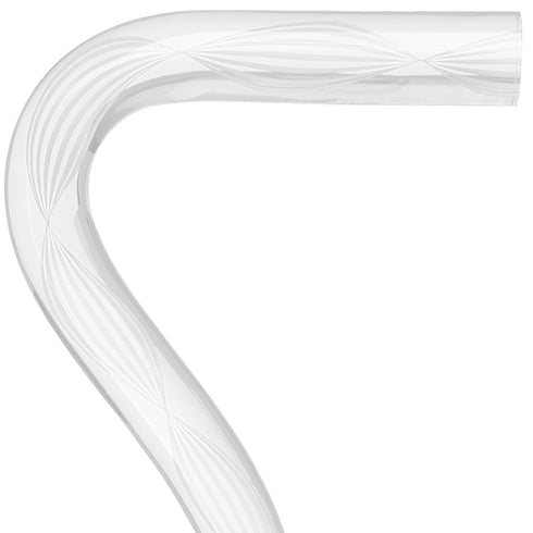 Alabaster Helix Cane: White Twists in Invisible Clear Shaft