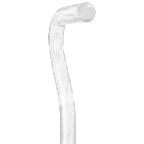 Alabaster Helix Cane: White Twists in Invisible Clear Shaft