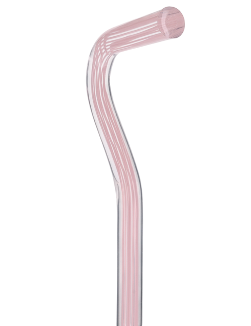 Pretty in Pink Lines Cane: Pink Lines in Invisible Clear Shaft