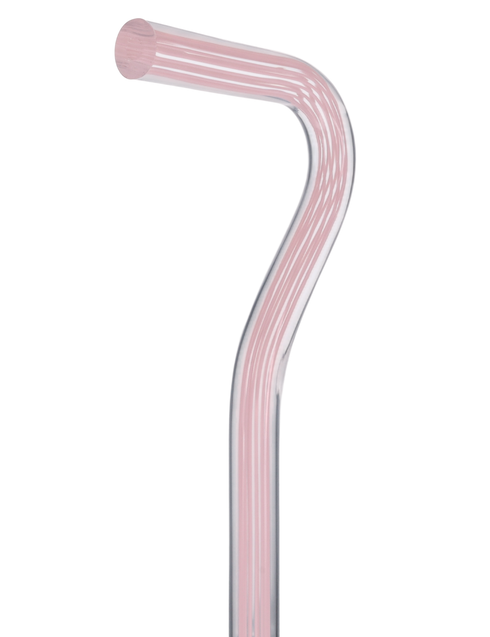 Pretty in Pink Lines Cane: Pink Lines in Invisible Clear Shaft