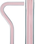 Pretty in Pink Lines Cane: Pink Lines in Invisible Clear Shaft