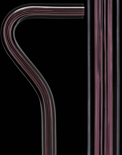 Mauvelous Glide Cane: Mauve Violet Lines in Invisible Clear Shaft