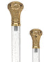 Crystal Elegance Brass Knob Cane with Invisible Acrylic Shaft Options