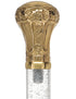Crystal Elegance Brass Knob Cane with Invisible Acrylic Shaft Options