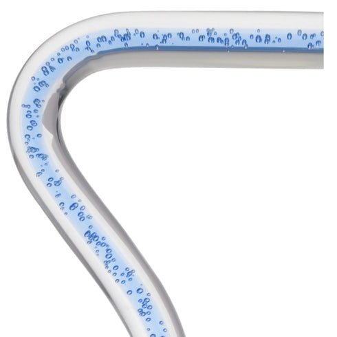 Clear Ocean Cane: Blue Streak w/ Floating Bubbles in Clear Shaft