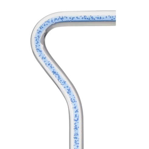 Clear Ocean Cane: Blue Streak w/ Floating Bubbles in Clear Shaft
