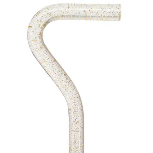 Golden Shimmer Cane: Gold Sparkles in Invisible Clear Shaft