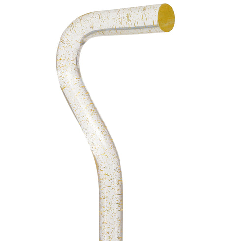 Golden Shimmer Cane: Gold Sparkles in Invisible Clear Shaft