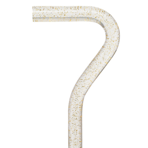 Golden Shimmer Cane: Gold Sparkles in Invisible Clear Shaft