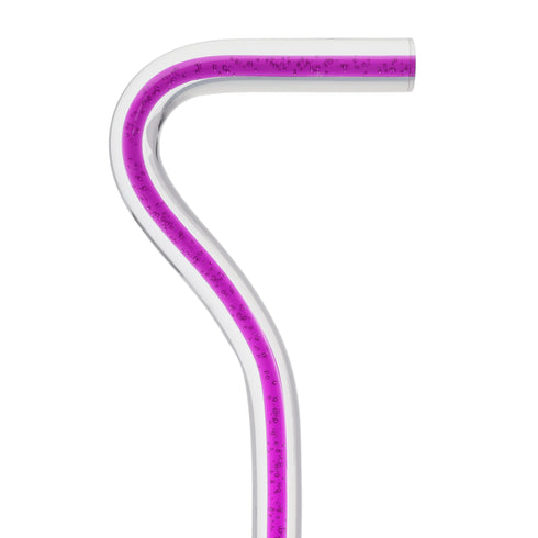 Amethyst Trace Cane: Purple Streak w/ Floating Bubbles in Clear Shaft