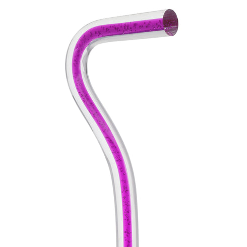 Amethyst Trace Cane: Purple Streak w/ Floating Bubbles in Clear Shaft