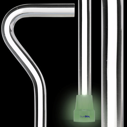 Porcelain In Ice Cane: White Line in Translucent Clear Shaft