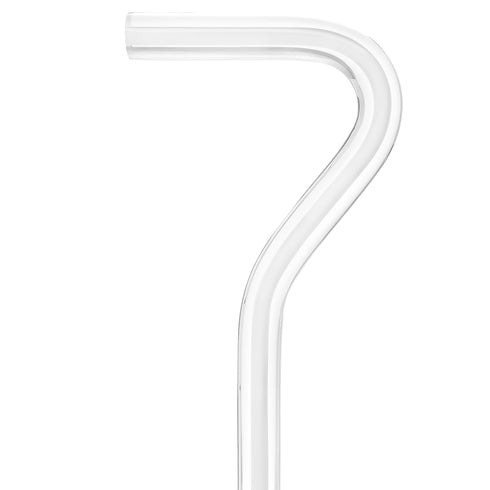 Porcelain In Ice Cane: White Line in Translucent Clear Shaft