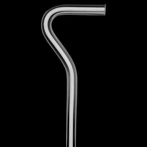 Porcelain In Ice Cane: White Line in Translucent Clear Shaft