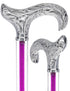 Color Crystal Elegance Chrome Derby Cane with Invisible Acrylic Shaft Options