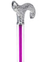 Color Crystal Elegance Chrome Derby Cane with Invisible Acrylic Shaft Options