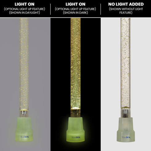 Golden Shimmer Cane: Gold Sparkles in Invisible Clear Shaft