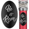 Custom Cane Engraving - Oval Black Anodized Aluminum - He is Risen