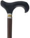 Unique single item listing: Black leather wrapped handle two tone collar walking cane