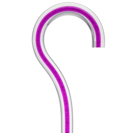 Amethyst Trace Cane: Purple Streak w/ Floating Bubbles in Clear Shaft