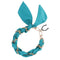 Gold Chain Wrist Strap - Luxury Turquoise Silk Satin Scarf for 18-25mm canes