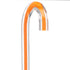 "Be Bold Wear Orange" Cane: Orange Streak w/ Floating Bubbles in Clear Shaft