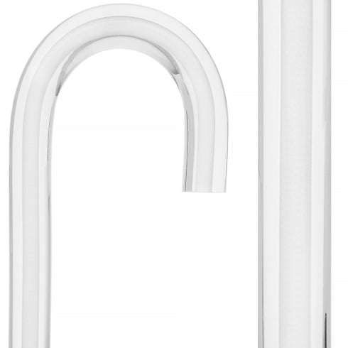 Porcelain In Ice Cane: White Line in Translucent Clear Shaft