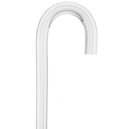 Porcelain In Ice Cane: White Line in Translucent Clear Shaft