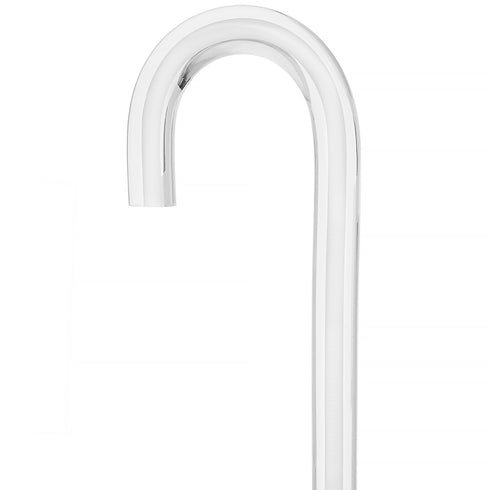 Porcelain In Ice Cane: White Line in Translucent Clear Shaft