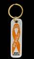 "Be Bold Wear Orange" Cane: Orange Streak w/ Floating Bubbles in Clear Shaft