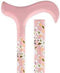 Carbon Canes Pink with White Flowers Derby Carbon Fiber Walking Cane