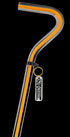 "Be Bold Wear Orange" Cane: Orange Streak w/ Floating Bubbles in Clear Shaft
