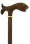 Comoys Brown Fish out of Water Walking Cane w/ Brown Beechwood Shaft and Gold Collar