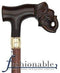 Comoys Elephant T Handle Walking Cane With Beechwood Shaft and Brass Collar