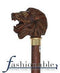 Comoys Lion Head Walking Stick With Beechwood Shaft and Brass Collar