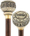 Comoys Astrological Pisces Knob Cane w/ Brown Beechwood Shaft and Brass Collar