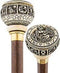 Comoys Astrological Virgo Knob Cane w/ Beechwood Shaft and Brass Collar