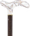 Fayet Cream Vanilla Swirl Walking Cane w/ Brown Beechwood Shaft