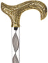 Crystal Elegance Brass Derby Cane with Invisible Acrylic Shaft Options