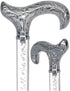 Crystal Elegance Chrome Derby Cane with Invisible Acrylic Shaft Options