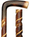 HARVY Spiral Carved L Handle Walking Cane With Chestnut Shaft